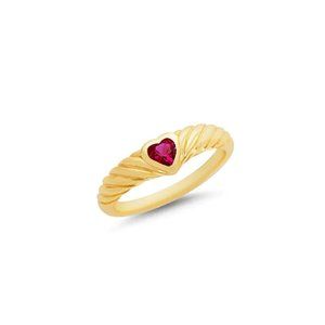 THE RUBY JUNA HEART RING - M Jewelers NY - Ring Size 5